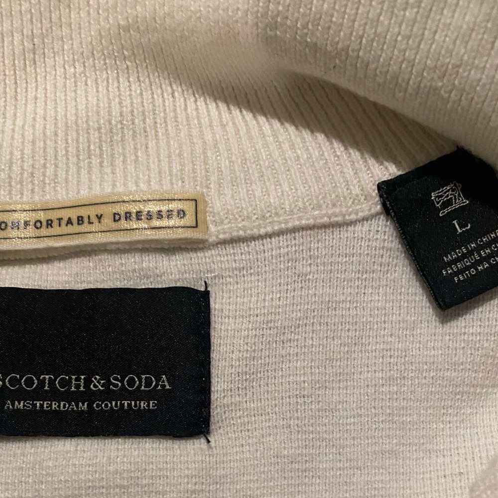 Scotch and Soda White and Black Half-Zip Pullover - Picture 7 of 7